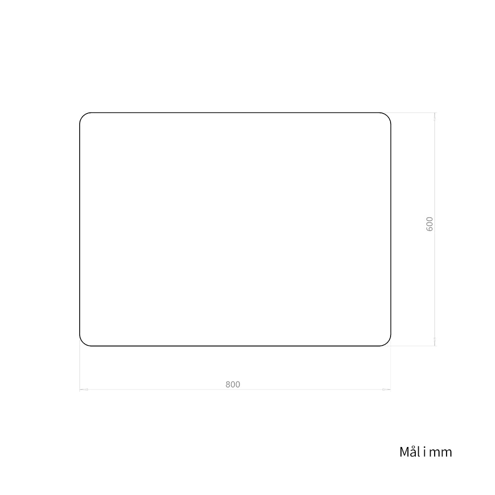 Rektangulært Spejl 80x60 cm