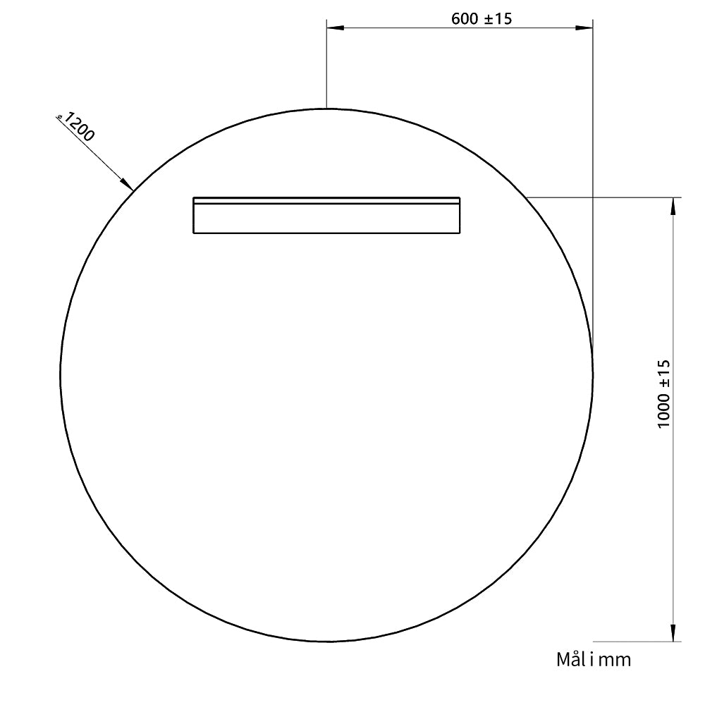 Rundt spejl Ø120 cm