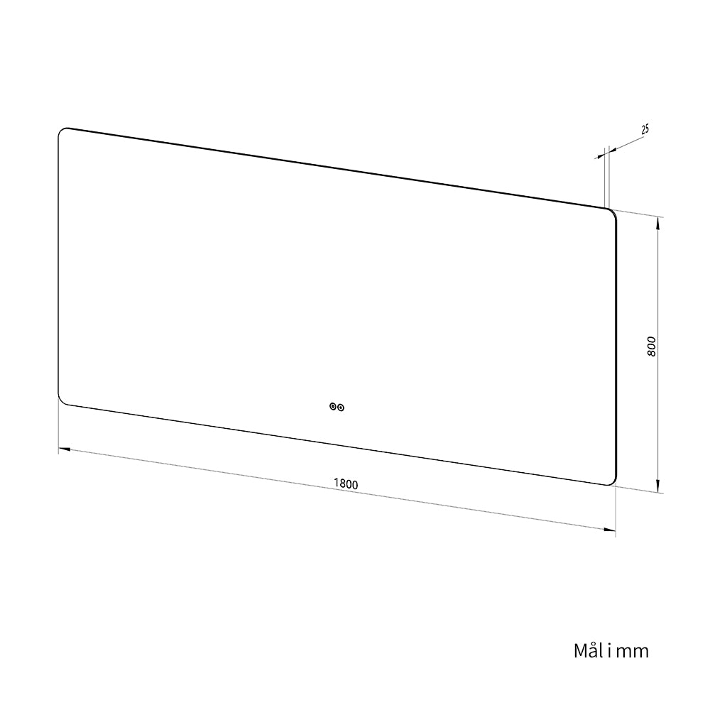 Rektangulært Spejl med LED-Lys og Antidug 180x80 cm