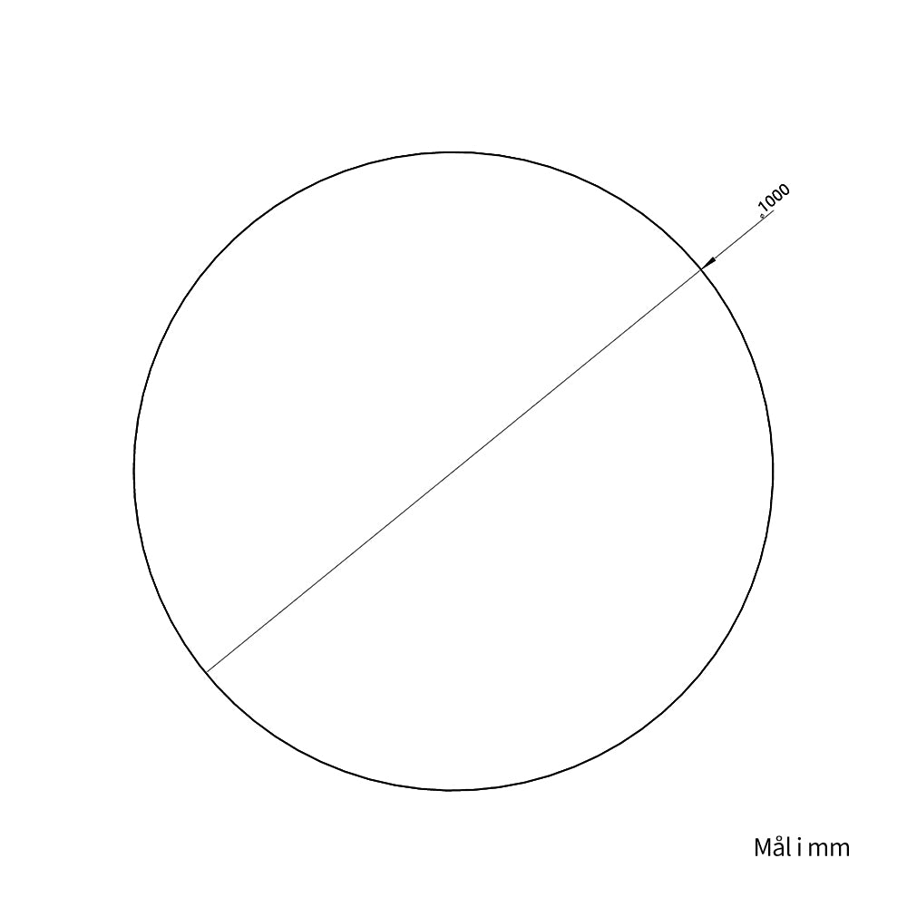 Rundt spejl Ø100 cm