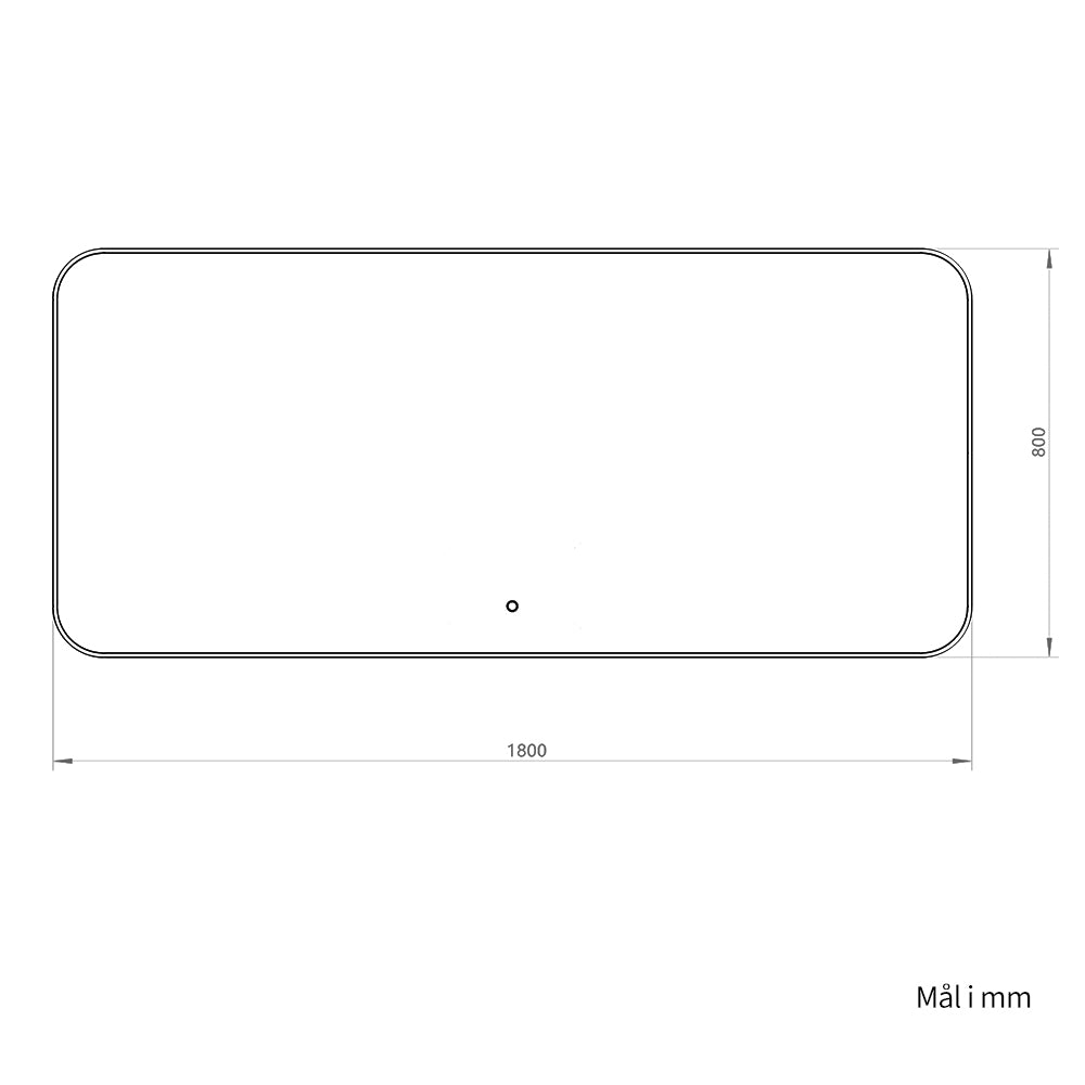 Rektangulært Spejl med LED-Lys 180x80 cm - Guld ramme