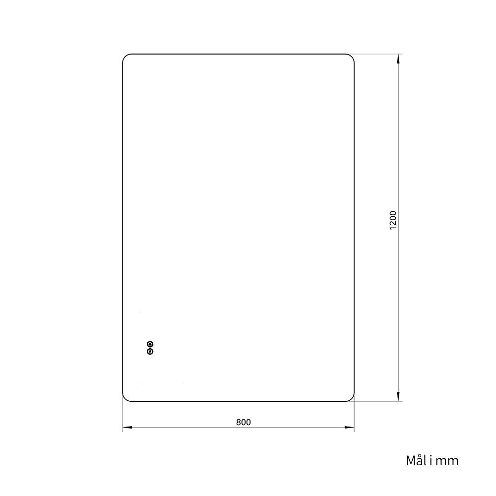 Rektangulært Spejl med LED-lys og Antidug 80x120 cm