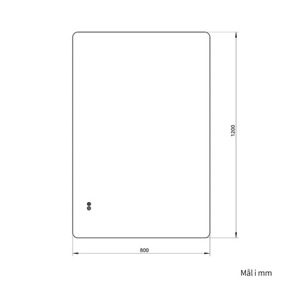 Rektangulært Spejl med LED-lys og Antidug 80x120 cm