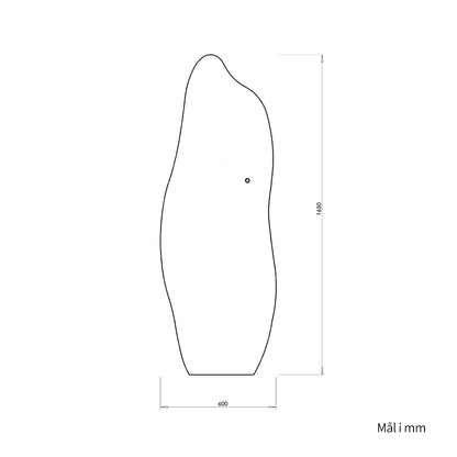 Organisk Helfigur spejl med LED-lys til Væg 60x165 cm