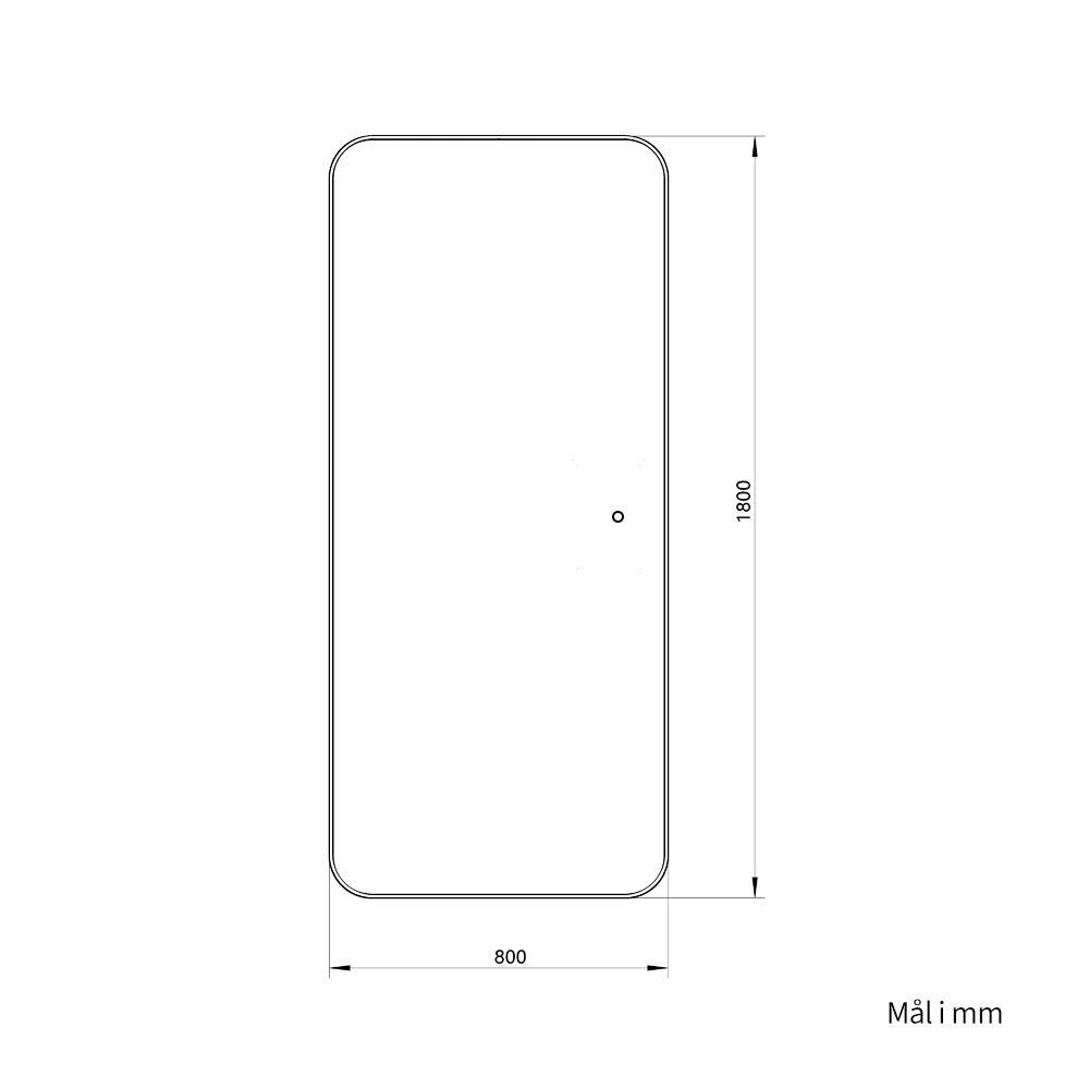 Helfigur Spejl med LED-lys 80x180 cm - Sort Ramme