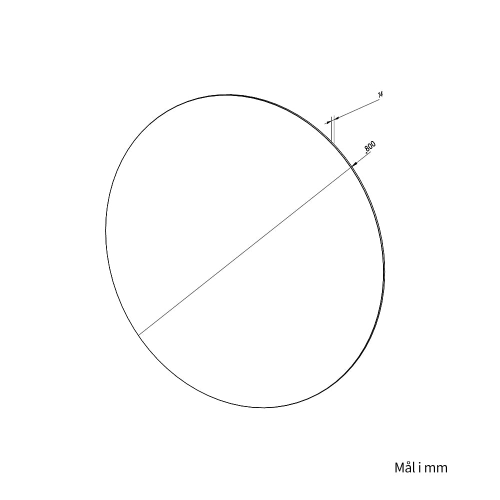Rundt spejl Ø80 cm