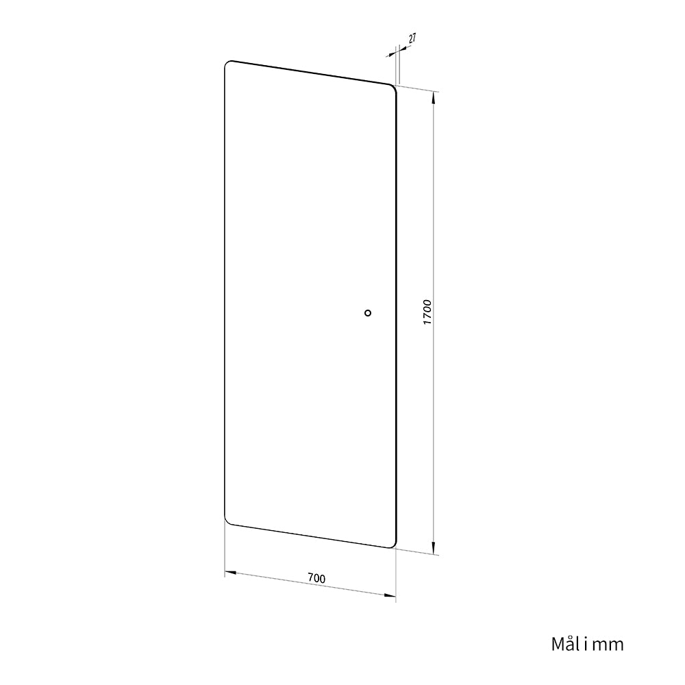 Helfigur Spejl med LED-lys 70x170 cm