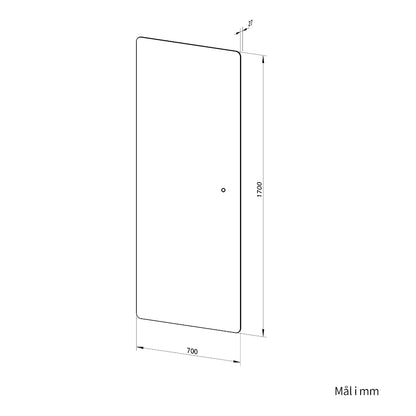 Helfigur Spejl med LED-lys 70x170 cm