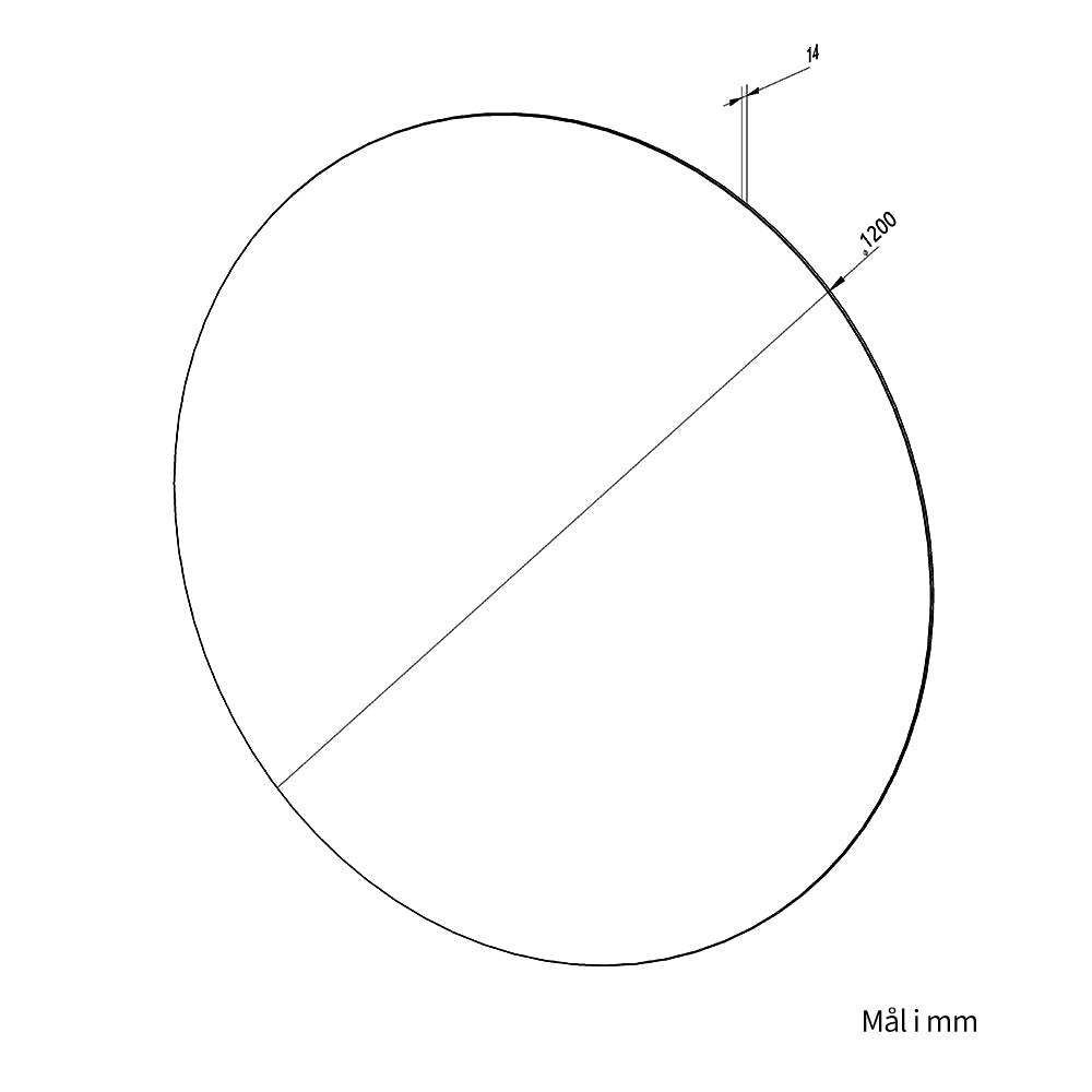 Rundt spejl Ø120 cm