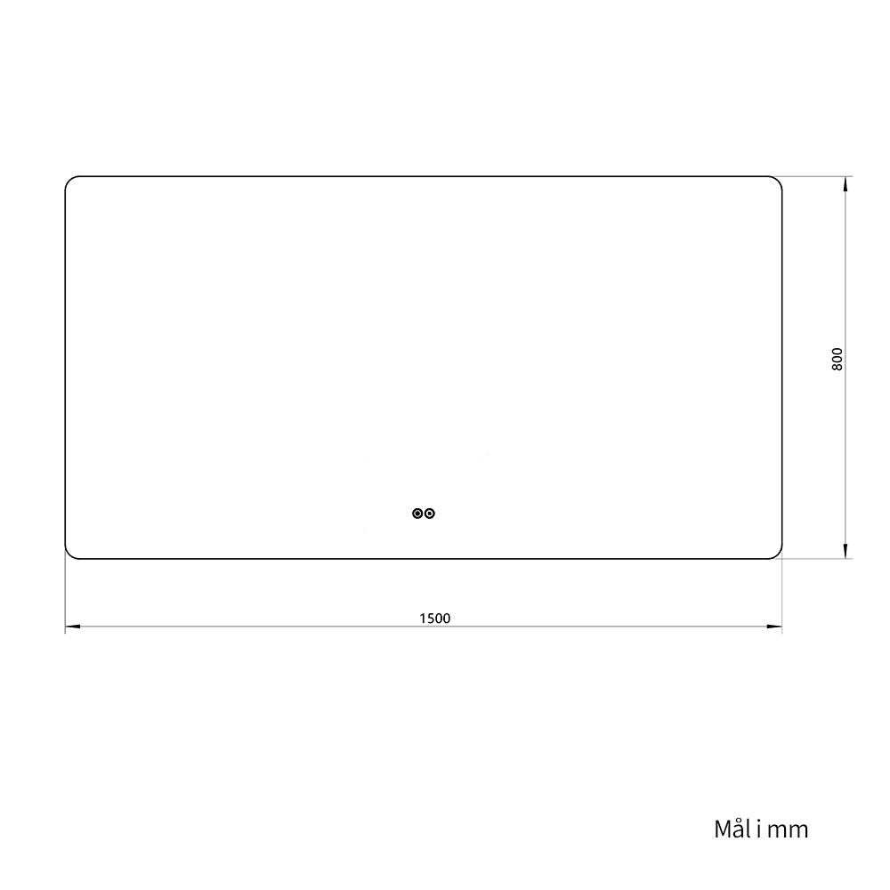 Rektangulært Spejl med LED-lys og Antidug 150x80 cm