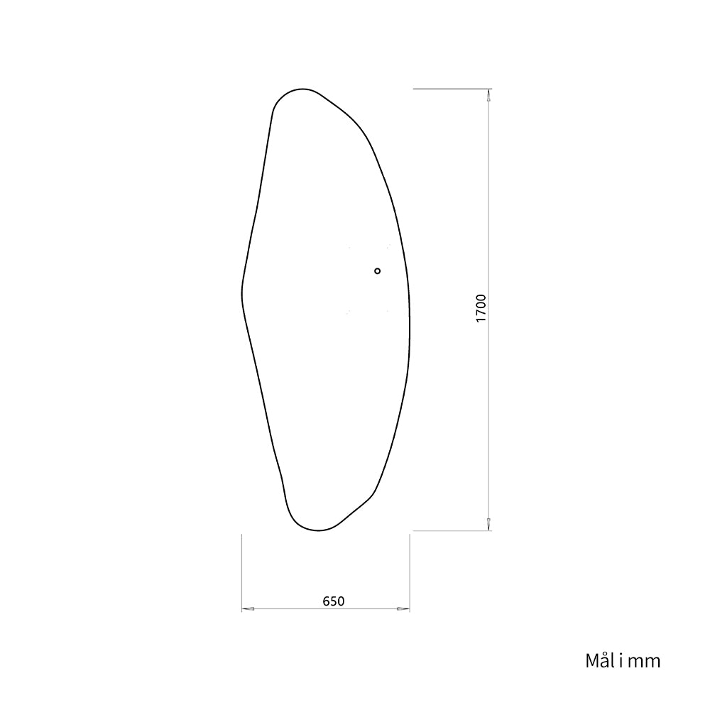 Organisk Helfigur spejl med LED-lys til væg 65x170 cm