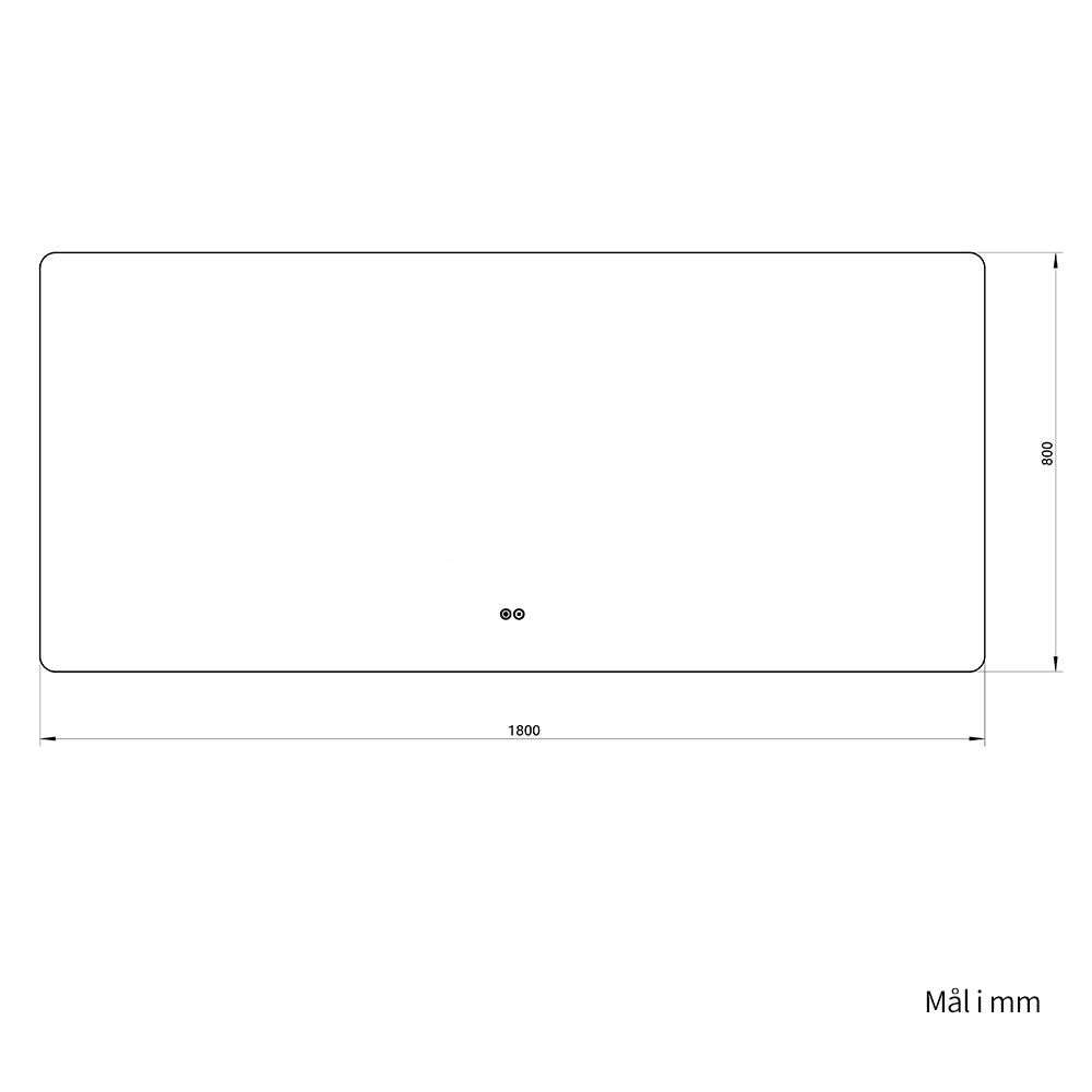 Rektangulært Spejl med LED-Lys og Antidug 180x80 cm