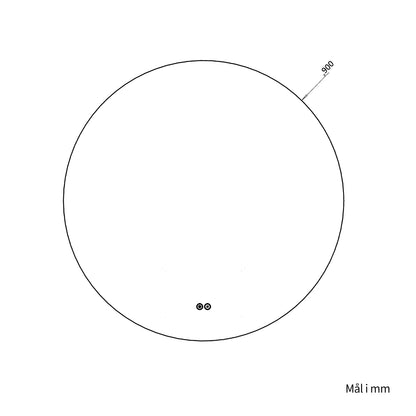 Rundt spejl med LED-Lys og Antidug Ø90 cm