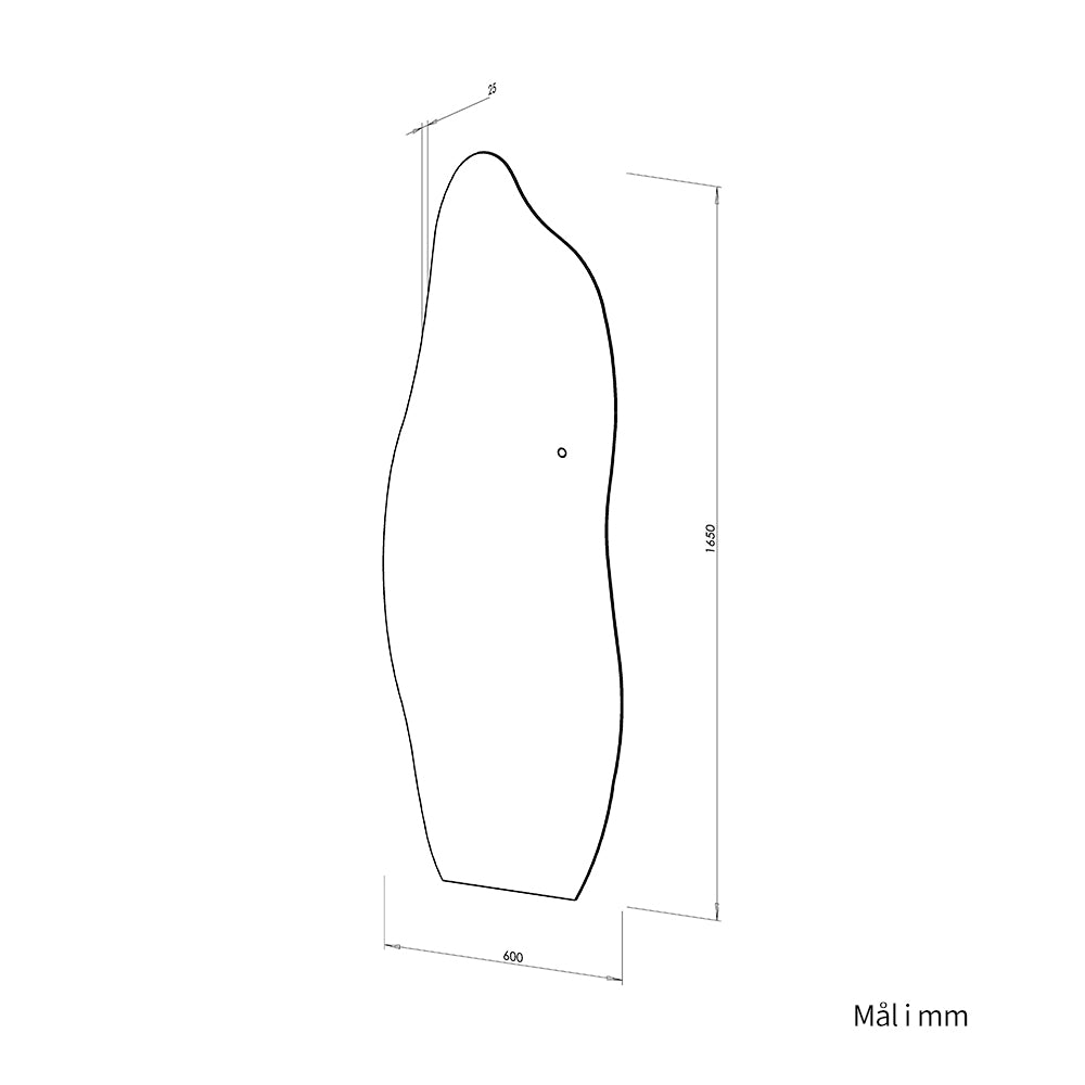 Organisk Helfigur spejl med LED-lys til Væg 60x165 cm