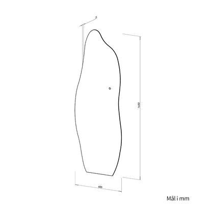 Organisk Helfigur spejl med LED-lys til Væg 60x165 cm