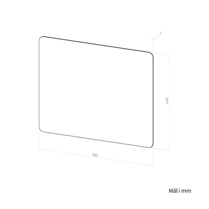 Rektangulært Spejl 80x60 cm