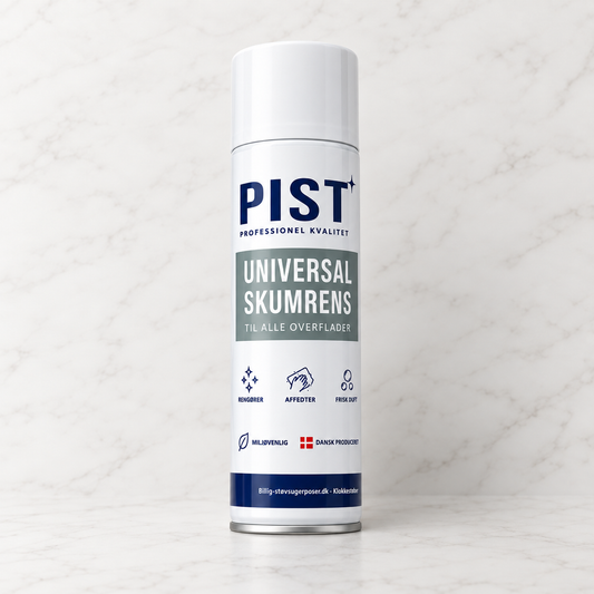 PIST Universal Skumrens 500 ml i hvid spraydåse til rengøring af spejle og badeværelse