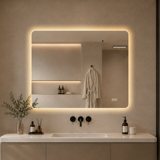 Rektangulært Spejl med LED-lys og Antidug 100x80 cm